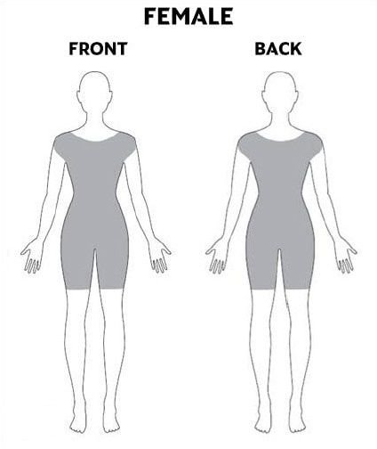 Esquema política tatuagens comissária de voo mulher – zona uniforme e zona visível proibida
