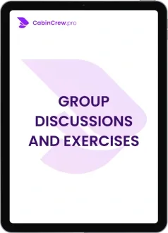 Discussões em grupo e trabalho em equipe: cenários de seleções reais para comissário de voo. Preparação para Emirates, Etihad, Qatar Airways, LATAM, Gol, Ryanair e Azul.